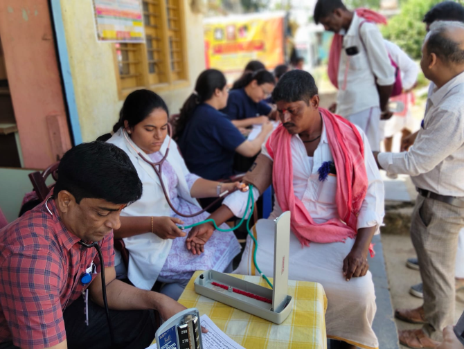Medical team serving community
